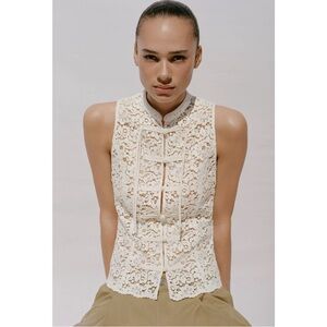 Zara GUIPURE FIREMAN CLASP TOP